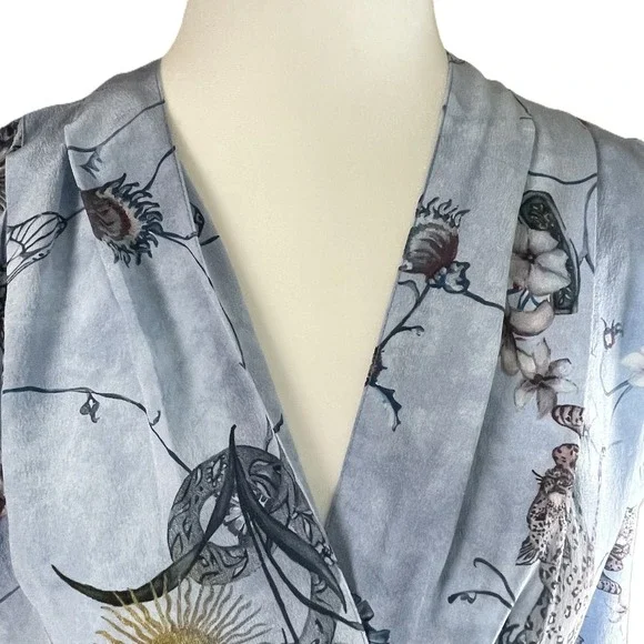 Zadig & Voltaire Holly Rogers Silk CDC Floral Skull Bird Print Mini Dress‎ XS